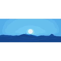 A scene desert landscape sky minimalist solitary vector