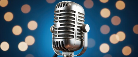 captivating close-up of professional microphone with blurry background