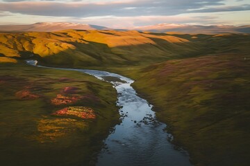 Aerial view of Highland in Iceland