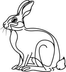 Sleek Rabbit Illustration Defined Black Contours.eps