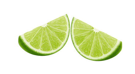 Isolated Lime Slices
