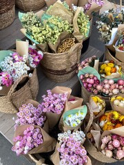 Colorful Flowers in a flower market in Paris, France