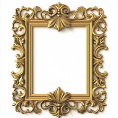 Ornate gold frame showcased against a white background ideal for displaying artwork or photographs