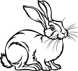 Artistic Rabbit Sketch Sharp Lines, No Shading.eps
