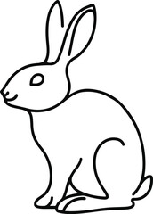 Graphic-Inspired Rabbit High-Definition Black Lines.eps