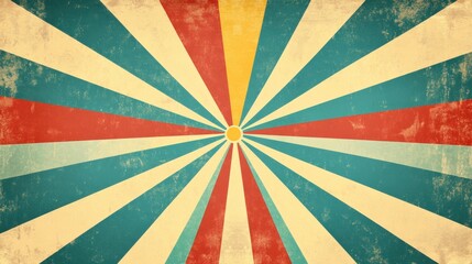 Vibrant sunburst effect radiating from a wall with radial lines creating a dynamic and eye-catching illustration