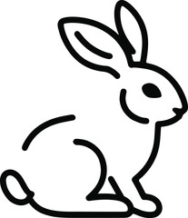 Flat Rabbit Illustration Strong Black Lines on White.eps