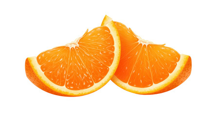 Isolated Two Slices of Orange