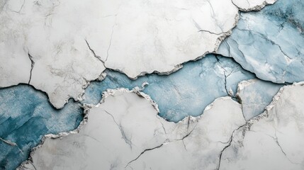 Obraz premium Abstract Fractured Surface: A Study in Blue and White