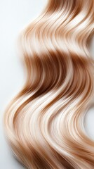 Delicate strand of blonde hair laid on a light table creating a soft and subtle contrast with the background surface
