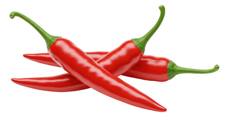 Isolated Three Red Chili Peppers