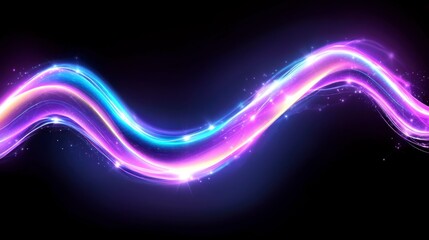 Vibrant Purple and Blue Light Wave Abstract Background