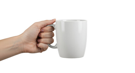 Isolated Hand Holding White Mug