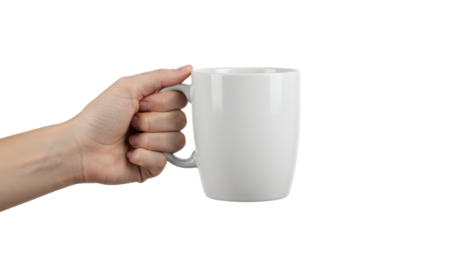 Isolated Hand Holding White Mug