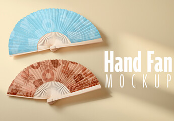 Hand Fans Mockup With Elegant Minimal Style