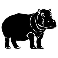 Fototapeta premium Hippopotamus silhouette hippo wildlife vector