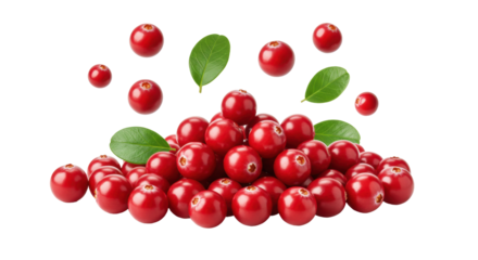 Isolated Pile of Red Cranberries