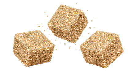 Isolated Brown Sugar Cubes