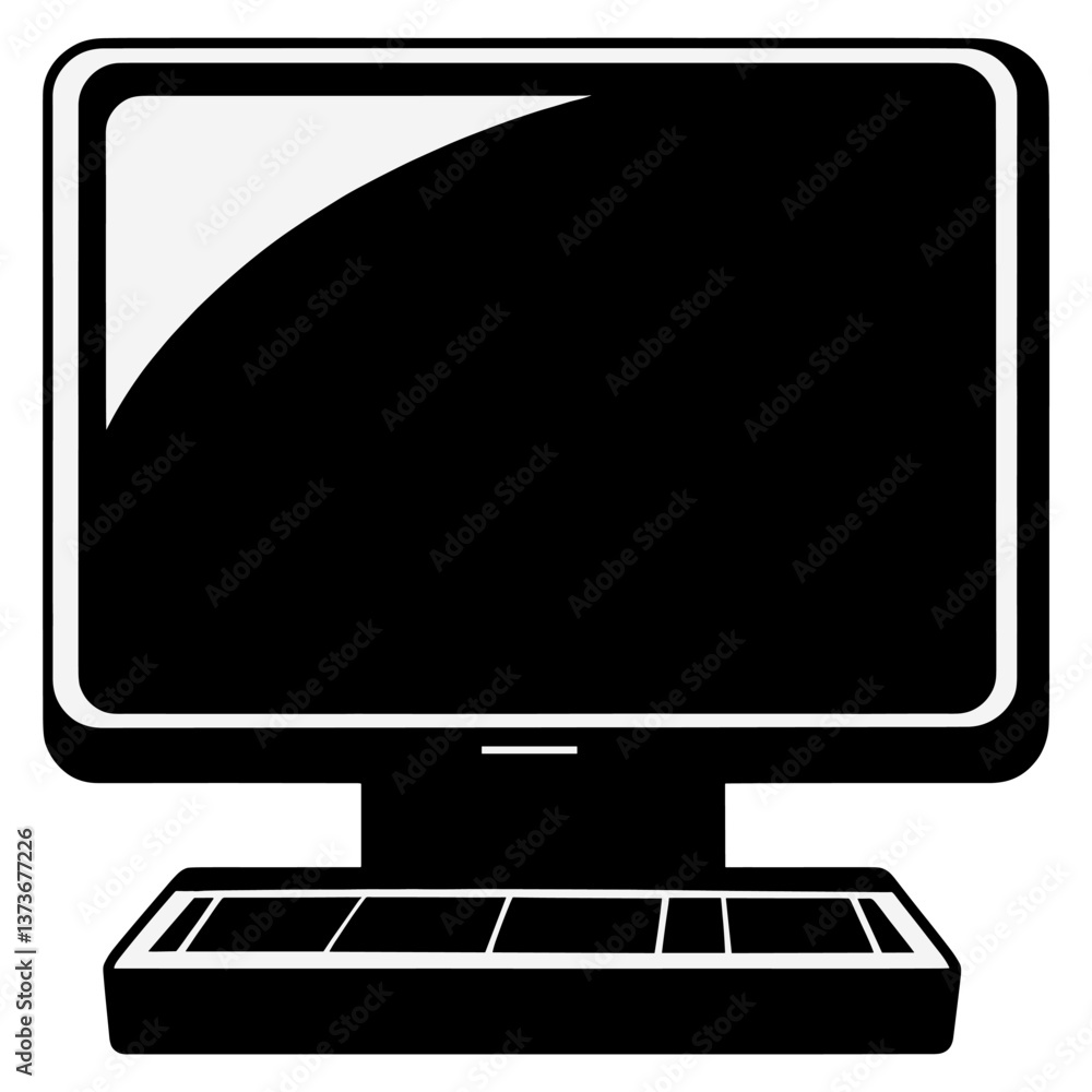 Poster computer minimalist screen design vector