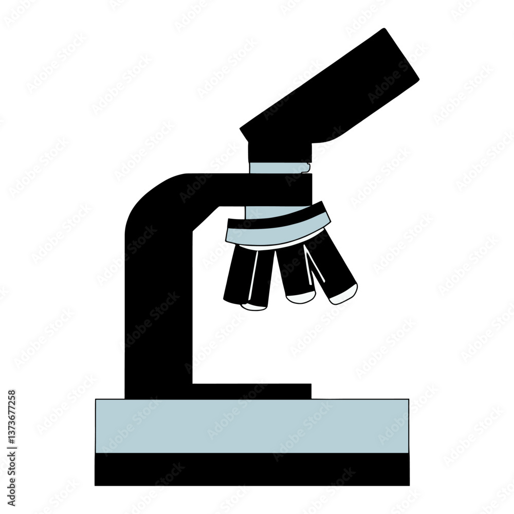 Poster microscope microscope minimalist design vector