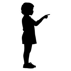 Kid pointing finger silhouette illustration black vector