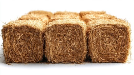 Simple Dry Hay Bale on Transparent Background for Creative Projects

