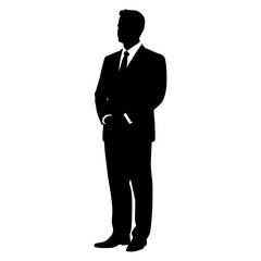 Man groom silhouette suit illustration vector