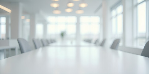 empty white business office with blurred background