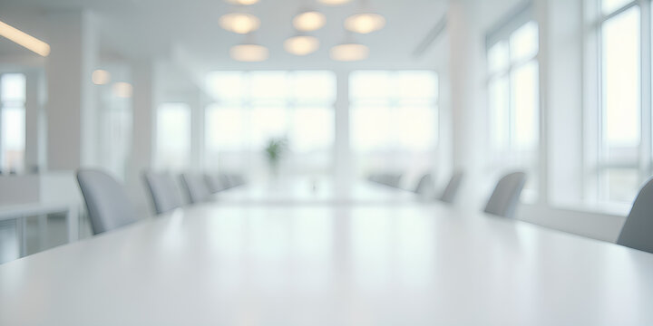 empty white business office with blurred background