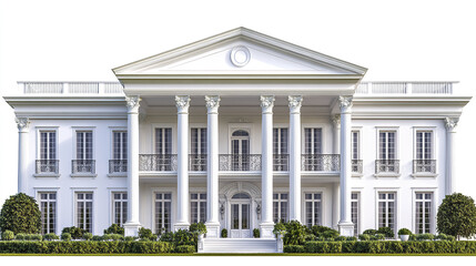 Obraz premium classic colonial style mansion with grand columns and elegant symmetry