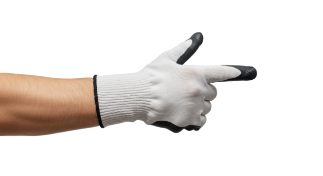 Isolated Pointing Hand with Glove