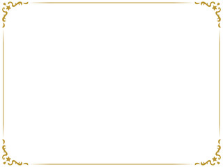 アンティークデザインのフレーム/星/ゴールド/イラスト/素材