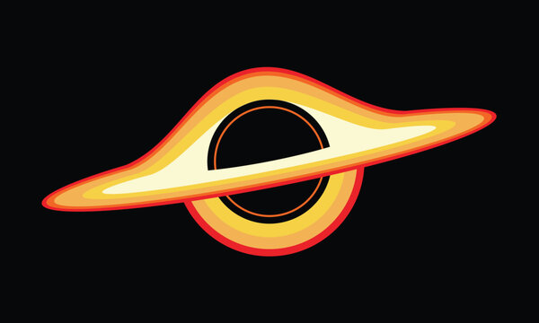 Vector Drawing of a Black Hole, massive, compact astronomical object