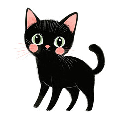 Kitten walking illustration animal black vector