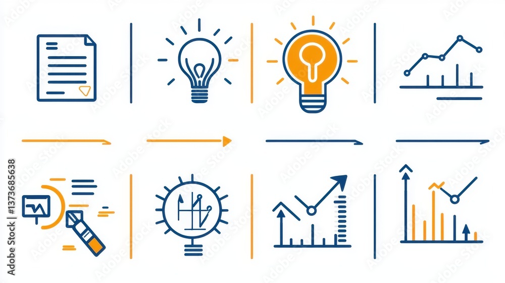Poster collection of infographic data analysis charts graphs and diagrams for business strategy management 