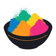 Fototapeta premium Bowl with powder colors powders holi illustration vector