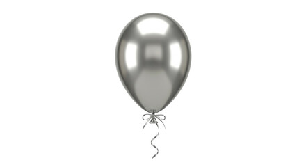 Isolated Silver Balloon