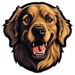 Golden retriever face logo illustration animal canine vector