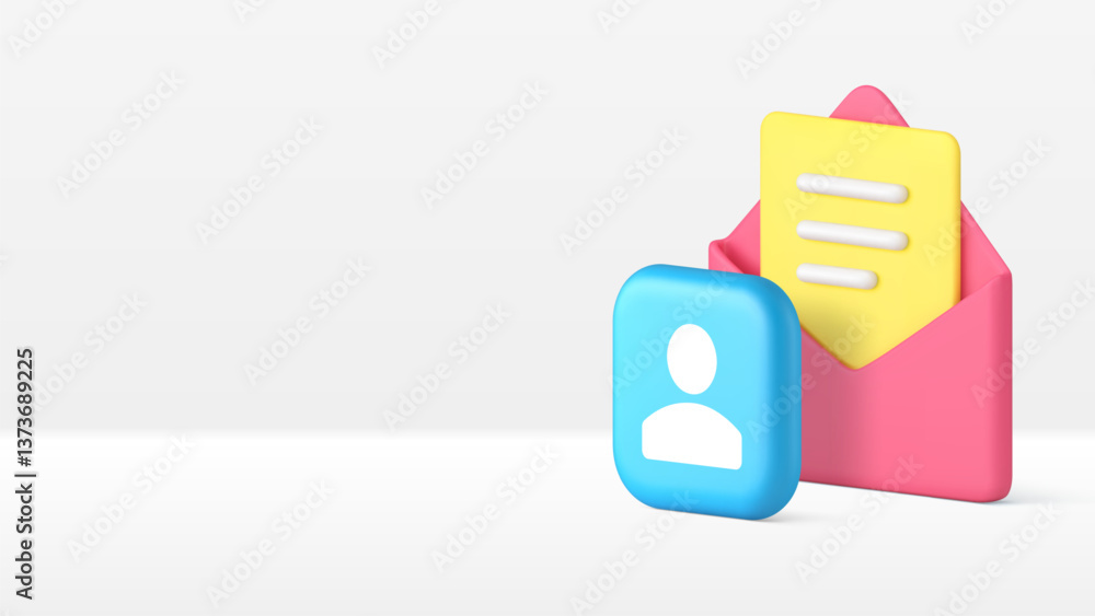 Poster chat message contact correspondence remotely communication banner copy space vector illustration. in