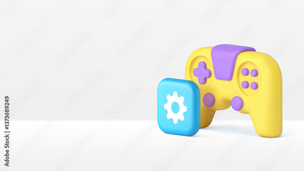 Aufkleber virtual video gaming esport cybersport gamepad settings option banner copy space vector illustration