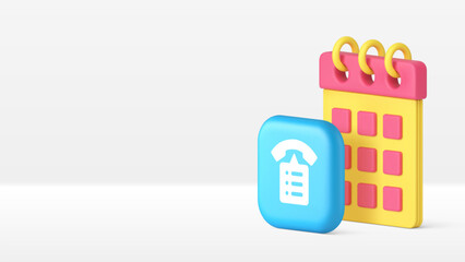 Time management deadline important appointment call agenda banner copy space vector illustration. Schedule planning productivity and efficiency data event task organization warning meeting information