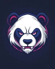 Angry Panda Mascot Illustration: Fierce Wildlife Art and Graphic Design