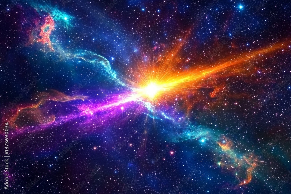 Poster a celestial background showcasing an ai-generated artwork of stars and a nebula.