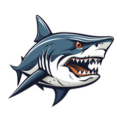 Obraz premium Shark head retro logo illustration animal predator vector