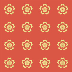 Floral Vector Pattern. Twocolor bright spring Flower Ornament for wallpaper wrapping paper background fabric Vector seamless pattern with decorative flowers - design element for web or print.