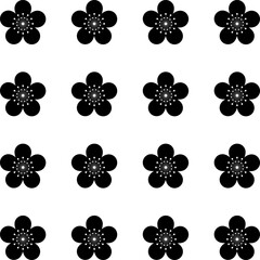 Fototapeta premium Floral Vector Pattern. Twocolor bright spring Flower Ornament for wallpaper wrapping paper background fabric Vector seamless pattern with decorative flowers - design element for web or print.