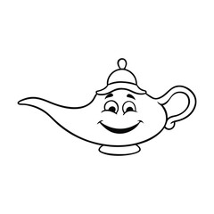 vector illustration of a lamp coloring page