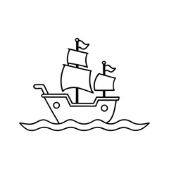 boat on the sea coloring page