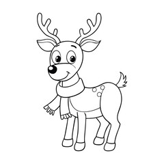 reindeer with a red nose coloring page