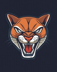 Fierce Tiger Sport Logo: Aggressive Mascot Illustration in Vibrant Vector Art